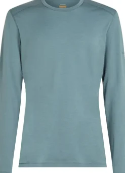 Icebreaker T-Shirts & Baselayers-Mens 200 Oasis Long Sleeved Crewe Top - Blue Ash