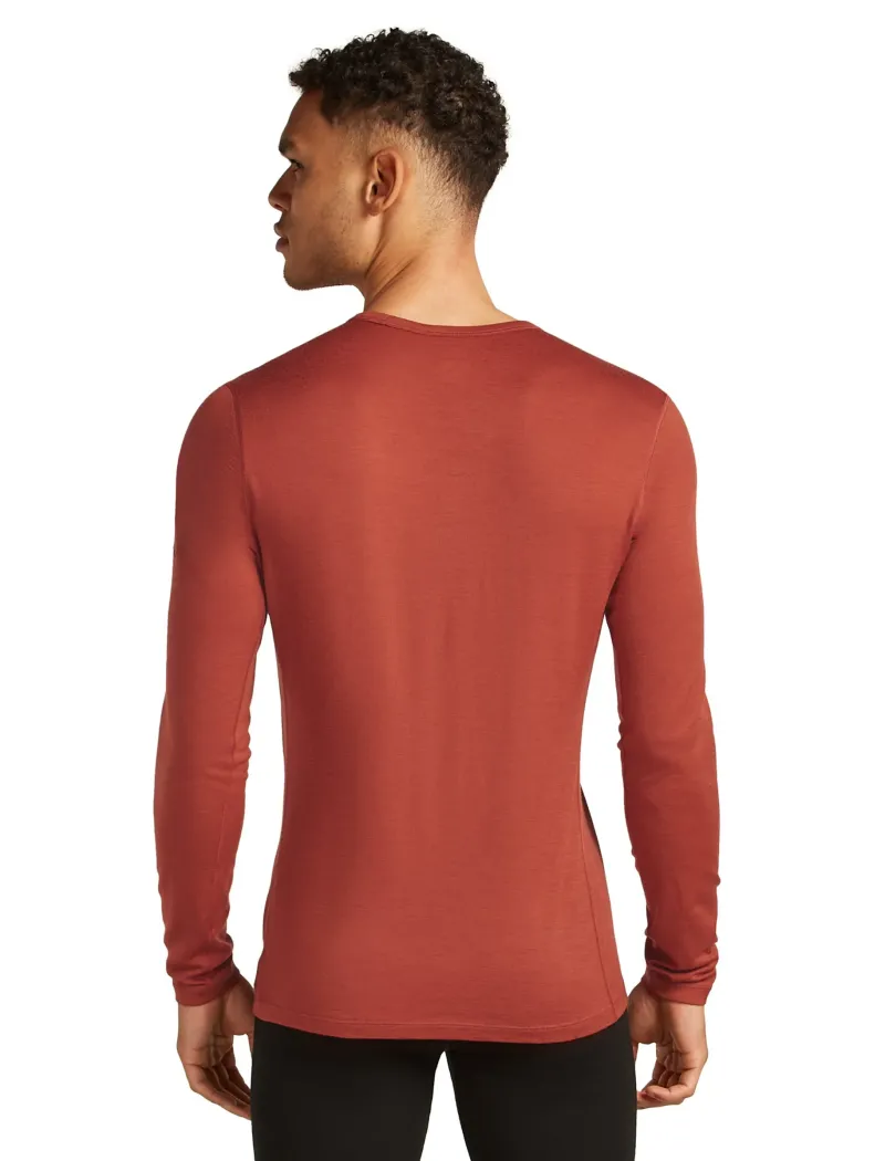 Icebreaker T-Shirts & Baselayers-Mens 200 Oasis Long Sleeved Crewe Top - Jasper