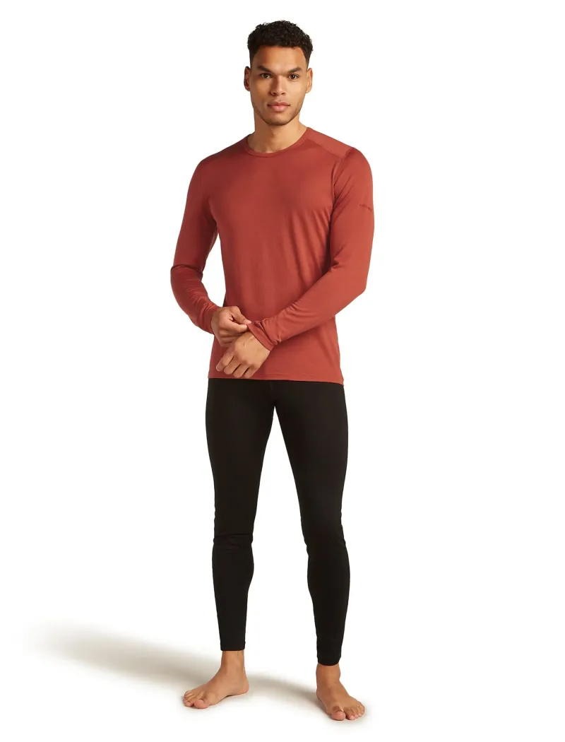 Icebreaker T-Shirts & Baselayers-Mens 200 Oasis Long Sleeved Crewe Top - Jasper
