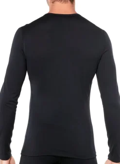 Icebreaker T-Shirts & Baselayers-Mens 200 Oasis Long Sleeved Crewe Top - Black