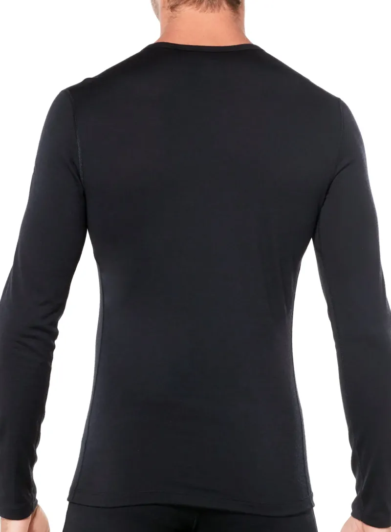 Icebreaker T-Shirts & Baselayers-Mens 200 Oasis Long Sleeved Crewe Top - Black