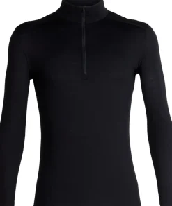 Icebreaker T-Shirts & Baselayers-Mens 200 Oasis LS Half Zip Top - Black