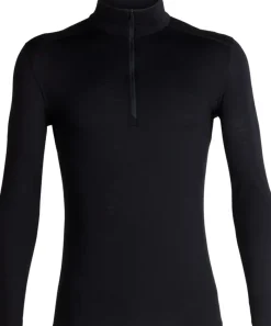 Icebreaker T-Shirts & Baselayers-Mens 200 Oasis LS Half Zip Top - Black