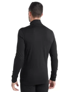 Icebreaker T-Shirts & Baselayers-Mens 200 Oasis LS Half Zip Top - Black