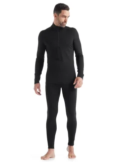 Icebreaker T-Shirts & Baselayers-Mens 200 Oasis LS Half Zip Top - Black