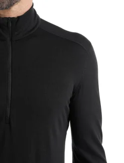 Icebreaker T-Shirts & Baselayers-Mens 200 Oasis LS Half Zip Top - Black