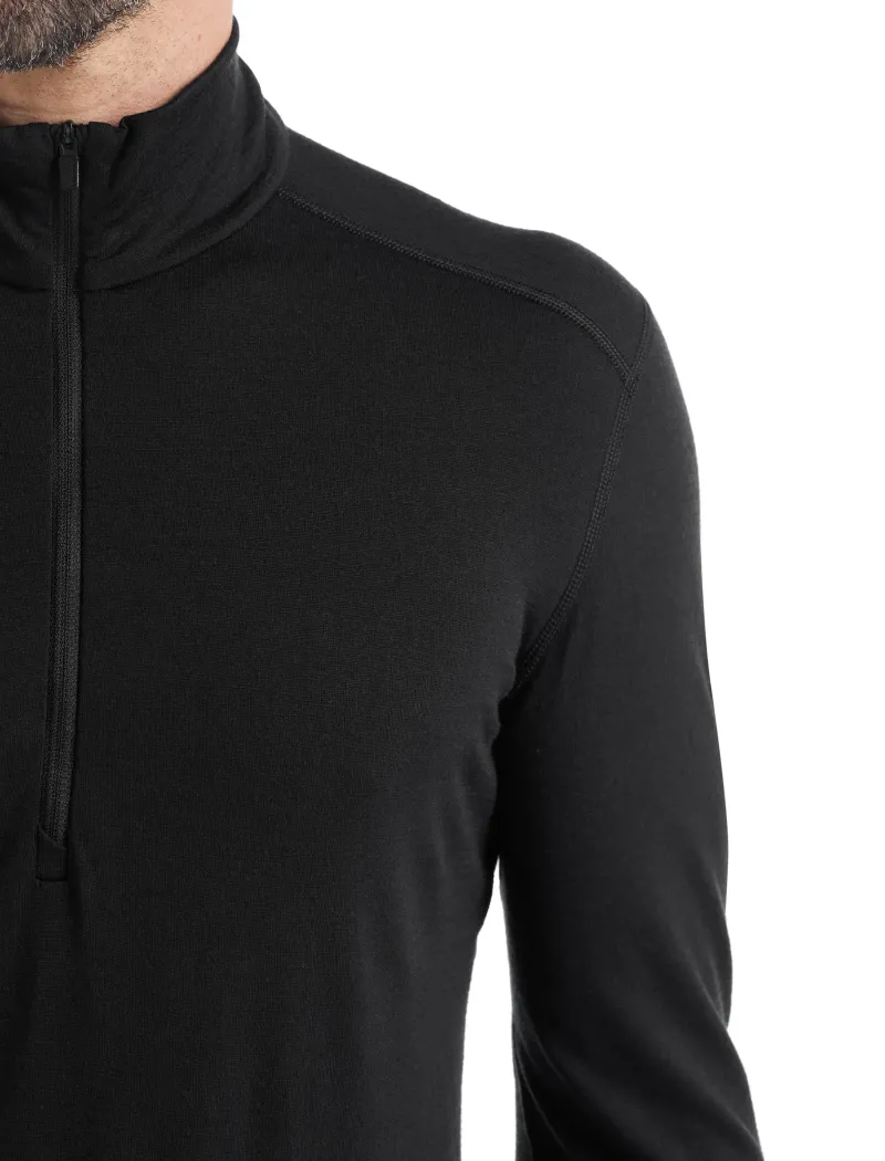 Icebreaker T-Shirts & Baselayers-Mens 200 Oasis LS Half Zip Top - Black