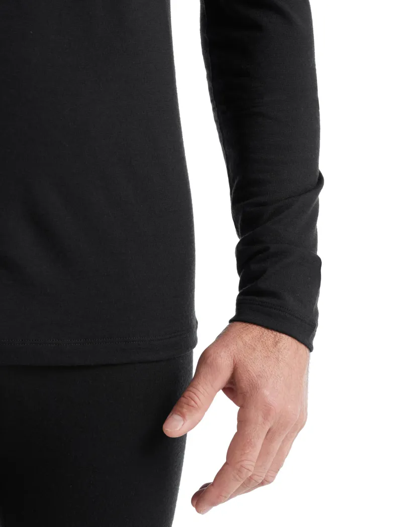 Icebreaker T-Shirts & Baselayers-Mens 200 Oasis LS Half Zip Top - Black