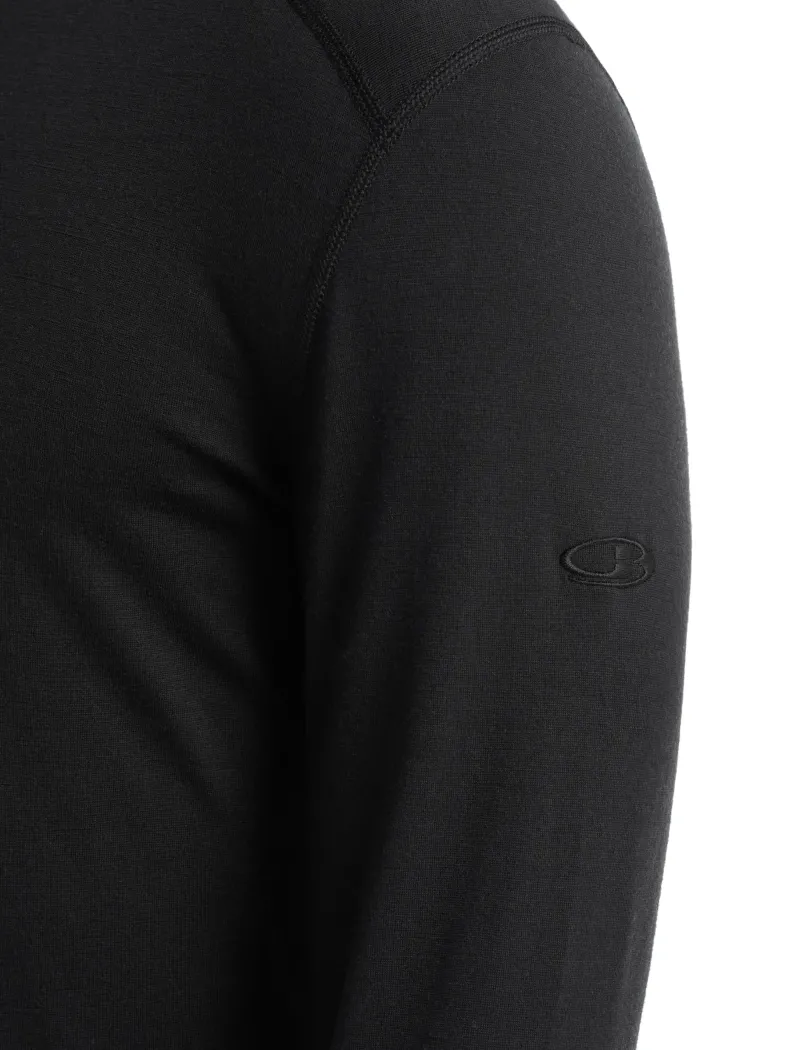 Icebreaker T-Shirts & Baselayers-Mens 200 Oasis LS Half Zip Top - Black