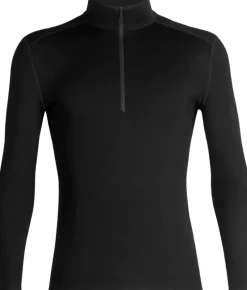 Icebreaker T-Shirts & Baselayers-Mens 260 Tech LS Half Zip Top - Black