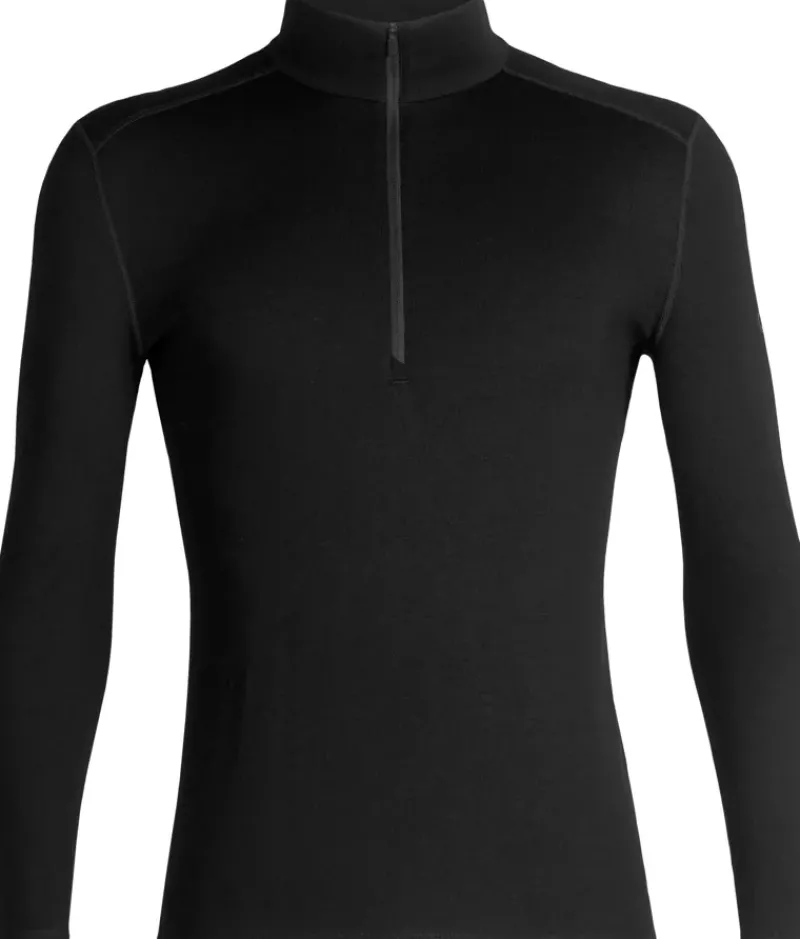 Icebreaker T-Shirts & Baselayers-Mens 260 Tech LS Half Zip Top - Black
