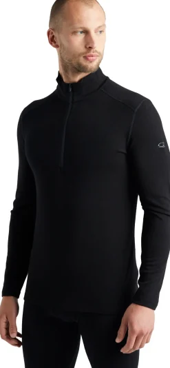 Icebreaker T-Shirts & Baselayers-Mens 260 Tech LS Half Zip Top - Black
