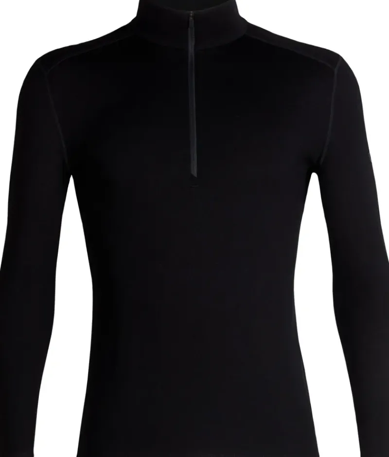 Icebreaker T-Shirts & Baselayers-Mens 260 Tech LS Half Zip Top - Black