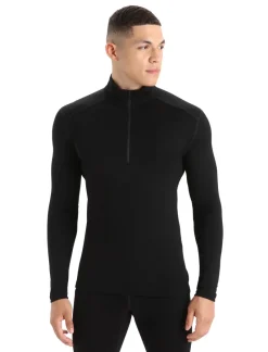 Icebreaker T-Shirts & Baselayers-Mens 260 Tech LS Half Zip Top - Black