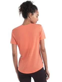 Icebreaker T-Shirts & Baselayers-Womens Merino 125 Cool-Lite Sphere III SS Scoop Tee - Tang