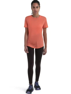 Icebreaker T-Shirts & Baselayers-Womens Merino 125 Cool-Lite Sphere III SS Scoop Tee - Tang
