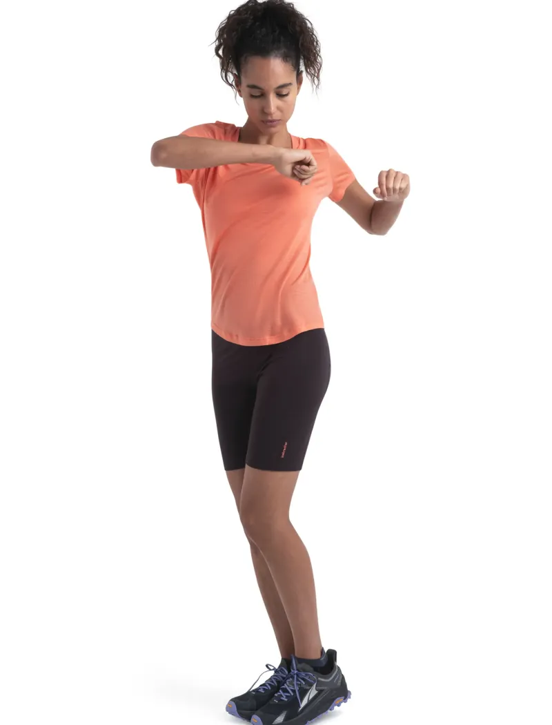Icebreaker T-Shirts & Baselayers-Womens Merino 125 Cool-Lite Sphere III SS Scoop Tee - Tang