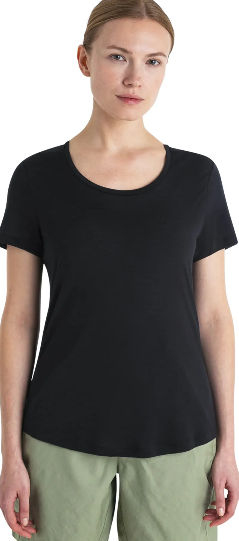 Icebreaker T-Shirts & Baselayers-Womens Merino 125 Cool-Lite Sphere III SS Scoop Tee - Black