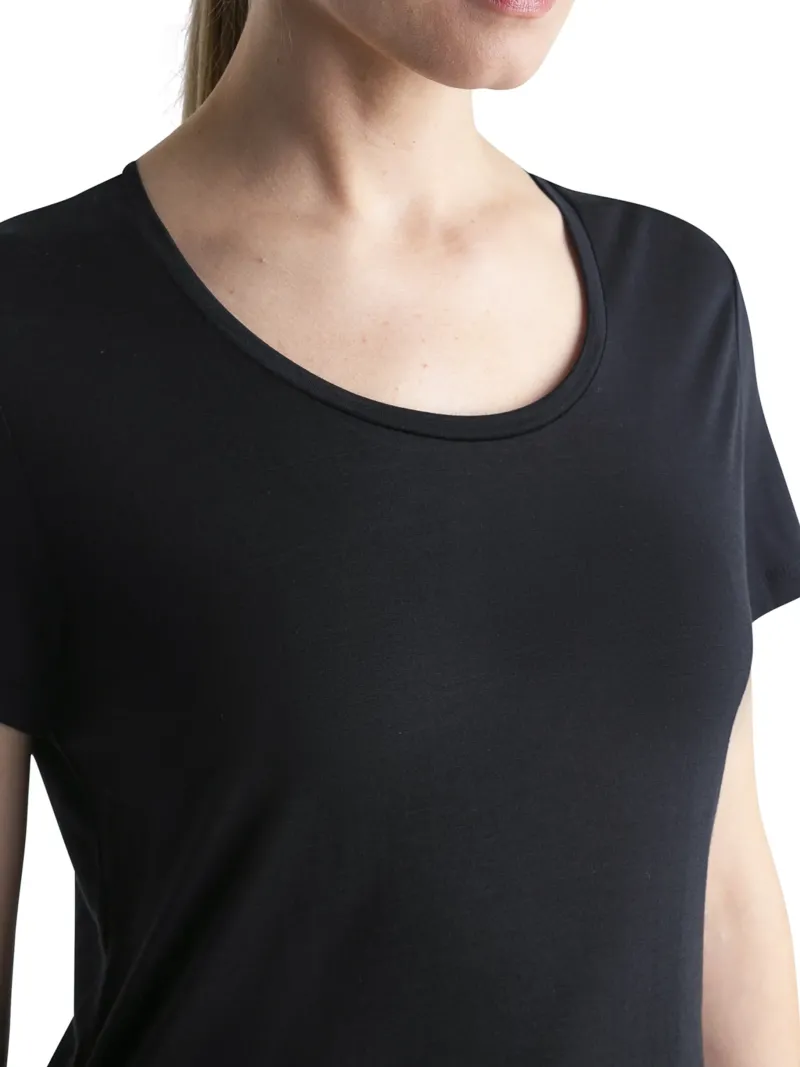 Icebreaker T-Shirts & Baselayers-Womens Merino 125 Cool-Lite Sphere III SS Scoop Tee - Black