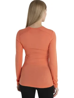 Icebreaker T-Shirts & Baselayers-Womens 200 Oasis LS Crewe Top - Tang