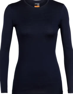 Icebreaker T-Shirts & Baselayers-Womens 200 Oasis LS Crewe Top - Midnight Navy
