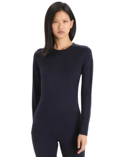 Icebreaker T-Shirts & Baselayers-Womens 200 Oasis LS Crewe Top - Midnight Navy