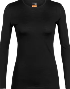Icebreaker T-Shirts & Baselayers-Womens 200 Oasis LS Crewe Top - Black