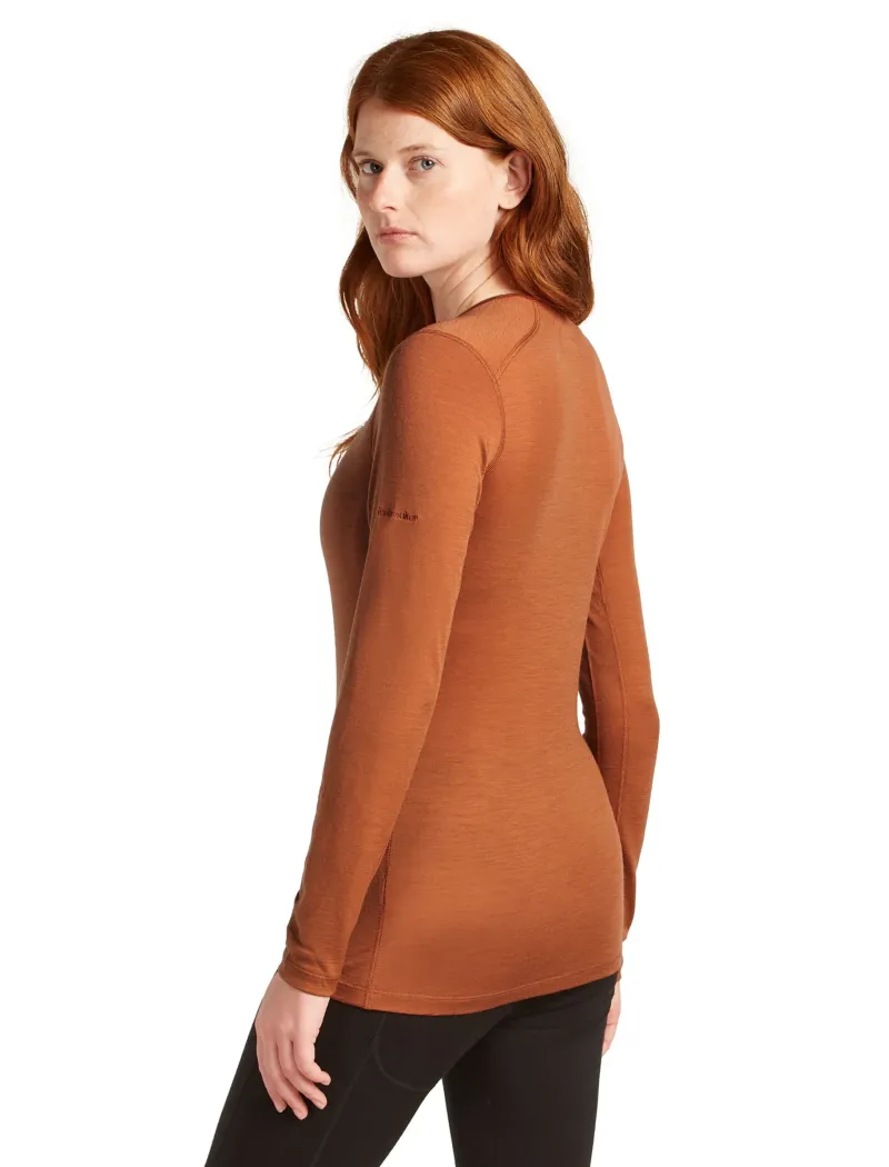 Icebreaker T-Shirts & Baselayers-Womens 200 Oasis LS Crewe Top - Dusty Clay