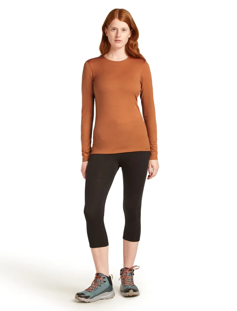 Icebreaker T-Shirts & Baselayers-Womens 200 Oasis LS Crewe Top - Dusty Clay