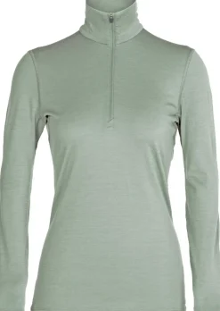 Icebreaker T-Shirts & Baselayers-Womens 200 Oasis LS Half Zip Top - Moss