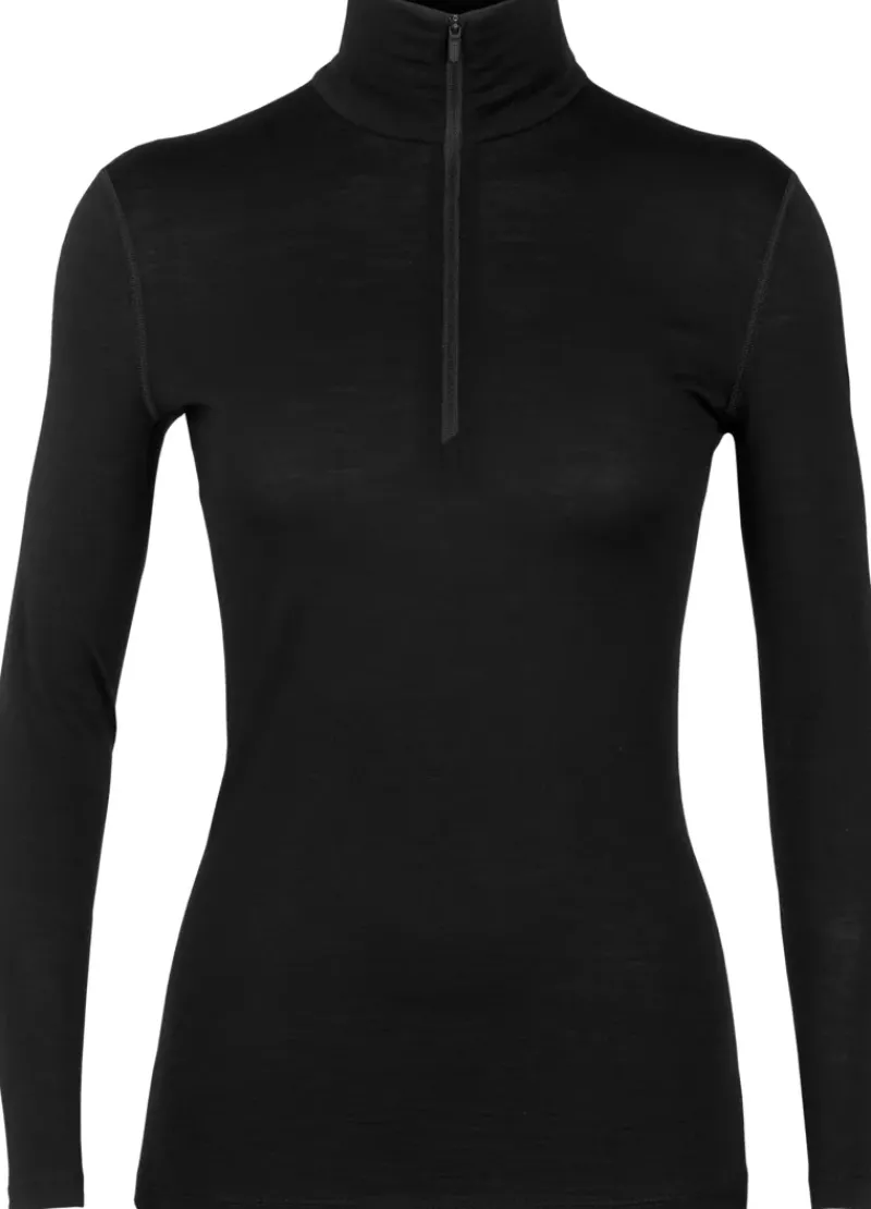 Icebreaker T-Shirts & Baselayers-Womens 200 Oasis LS Half Zip Top - Black