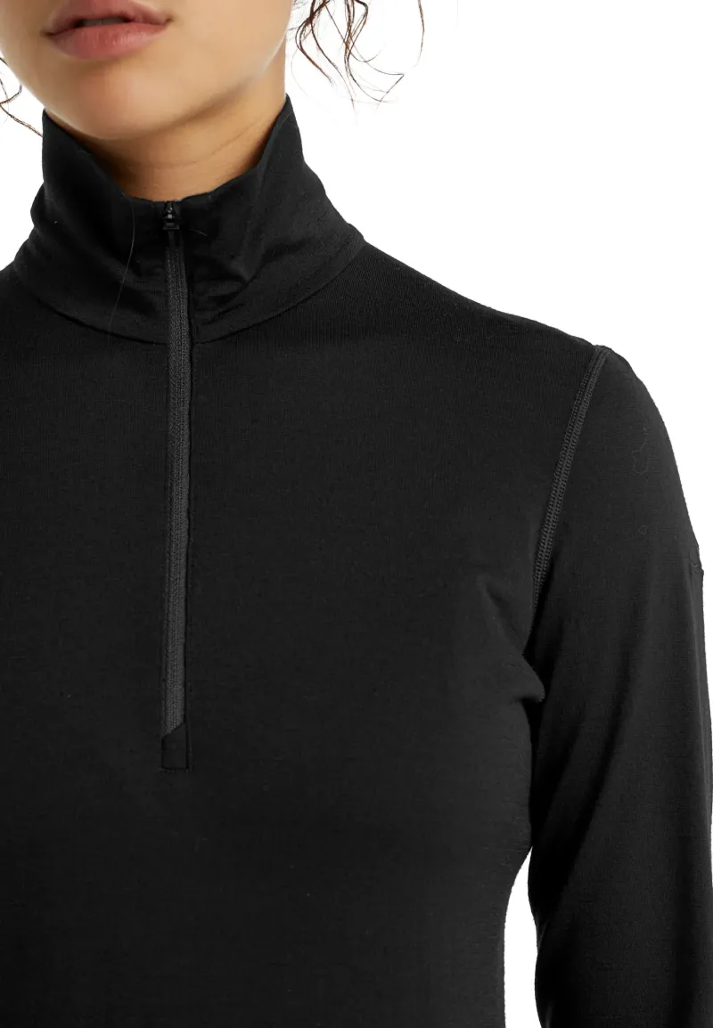 Icebreaker T-Shirts & Baselayers-Womens 200 Oasis LS Half Zip Top - Black