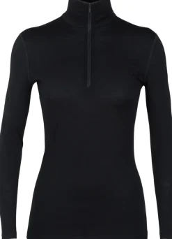 Icebreaker T-Shirts & Baselayers-Womens 200 Oasis LS Half Zip Top - Black