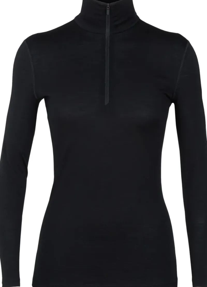 Icebreaker T-Shirts & Baselayers-Womens 200 Oasis LS Half Zip Top - Black