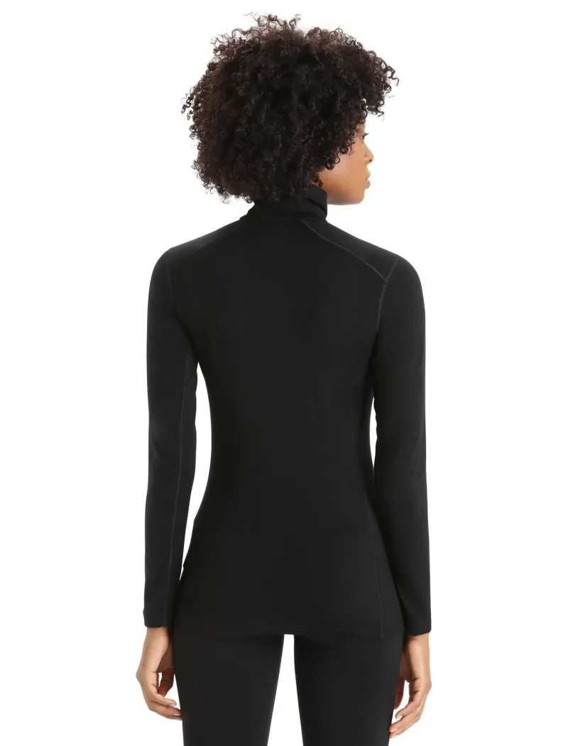 Icebreaker T-Shirts & Baselayers-Womens 200 Oasis LS Half Zip Top - Black