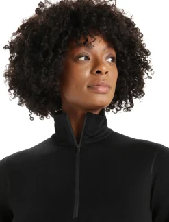 Icebreaker T-Shirts & Baselayers-Womens 200 Oasis LS Half Zip Top - Black