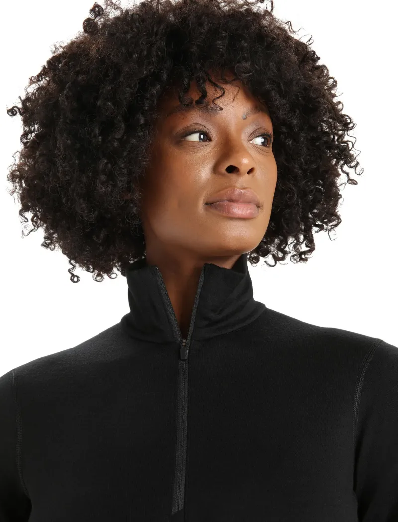 Icebreaker T-Shirts & Baselayers-Womens 200 Oasis LS Half Zip Top - Black