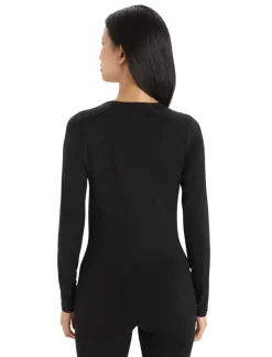 Icebreaker T-Shirts & Baselayers-Womens 200 Oasis LS Scoop Tee - Black