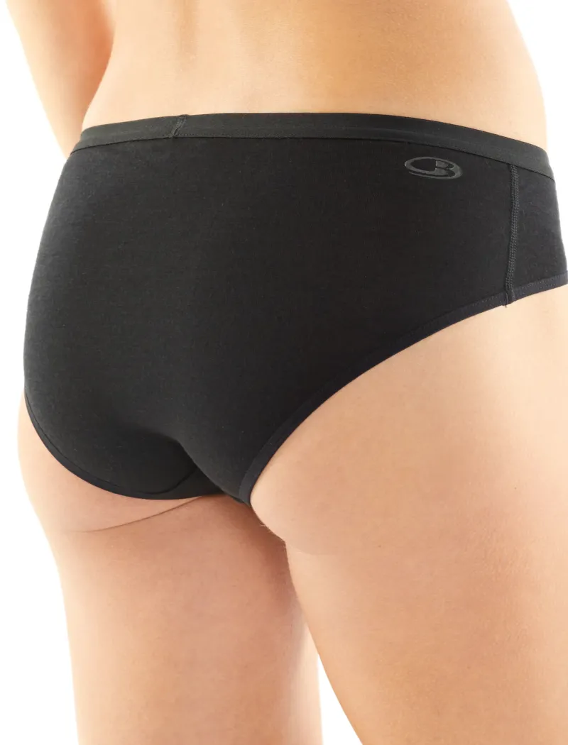 Icebreaker Underwear-Womens Siren Hipkini Briefs - Black
