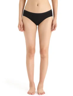 Icebreaker Underwear-Womens Siren Hipkini Briefs - Black