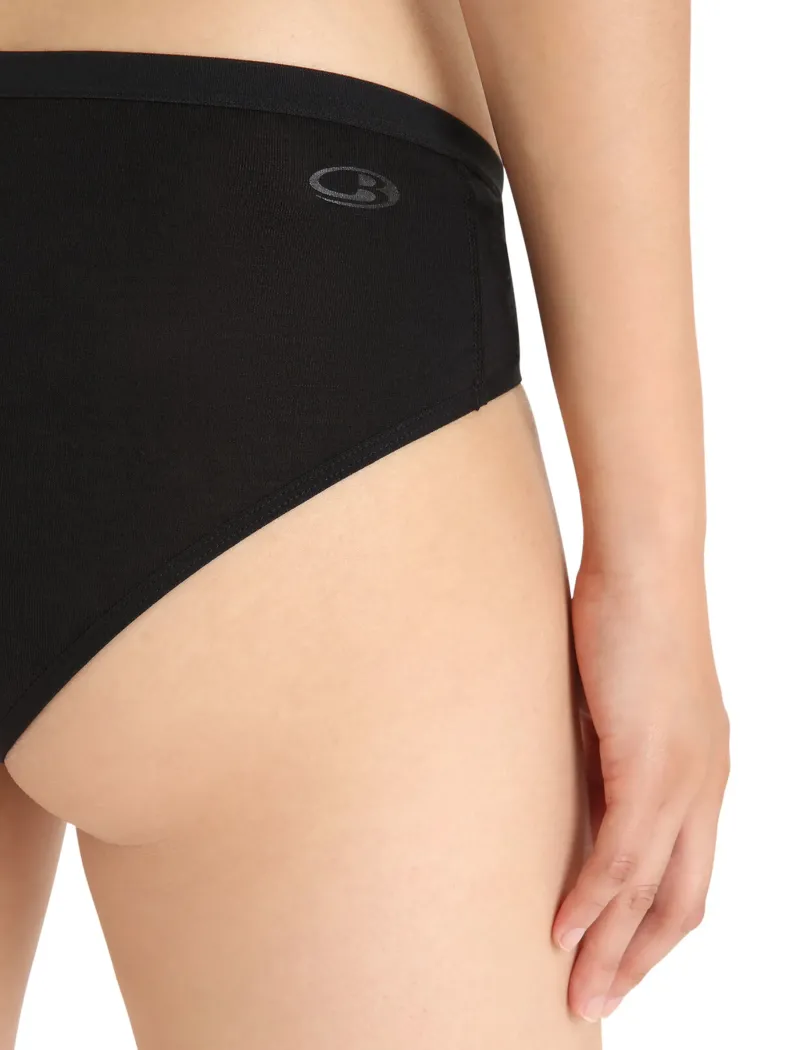 Icebreaker Underwear-Womens Siren Hipkini Briefs - Black