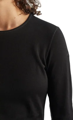 Icebreaker T-Shirts & Baselayers-Womens 260 Tech Long Sleeved Crewe Top - Black
