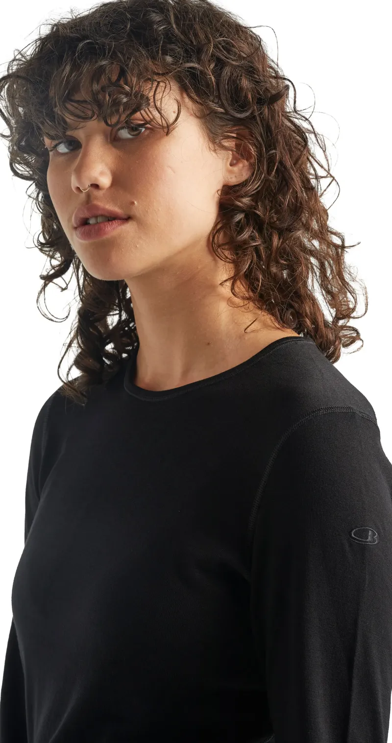 Icebreaker T-Shirts & Baselayers-Womens 260 Tech Long Sleeved Crewe Top - Black