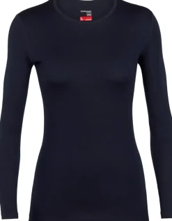 Icebreaker T-Shirts & Baselayers-Womens 260 Tech LS Crewe - Midnight Navy