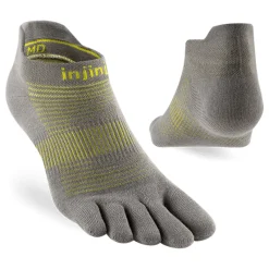 Injinji Socks|Socks-Mens Run Lightweight No Show Toe Socks - Neon Silver
