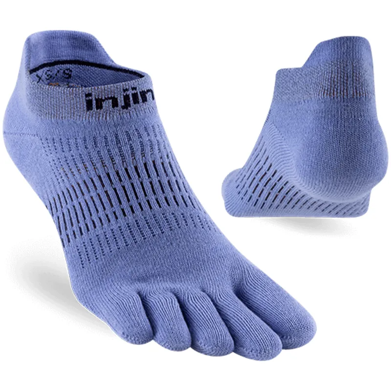 Injinji Socks|Socks-Womens Run Lightweight No Show Toe Socks - Bluebell