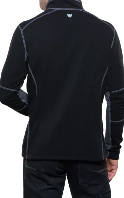 Kuhl Fleece & Mid Layer-Mens Revel 1/4 Zip Fleece - Black-Steel