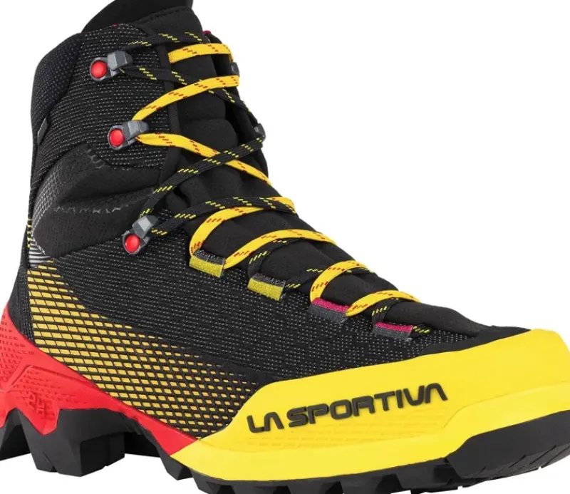 La Sportiva Hiking Shoes & Boots|Mountain Boots-Mens Aequilibrium ST GTX Boots - Black-Yellow