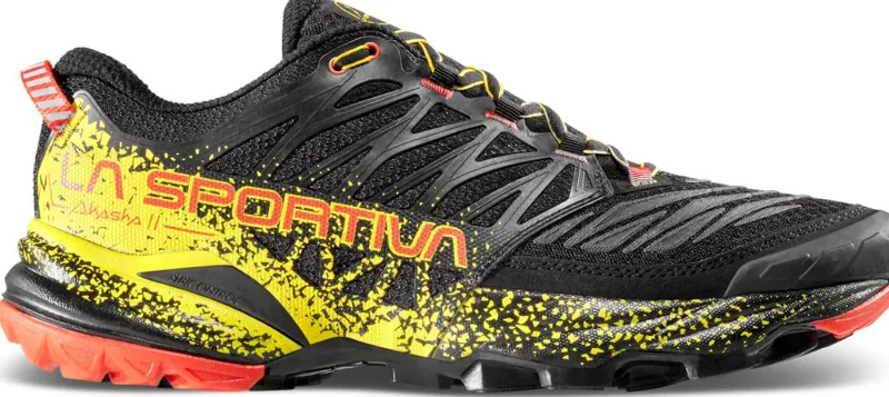 La Sportiva Hiking Shoes & Boots|Running Shoes-Mens Akasha II Running Shoe - Black-Yellow