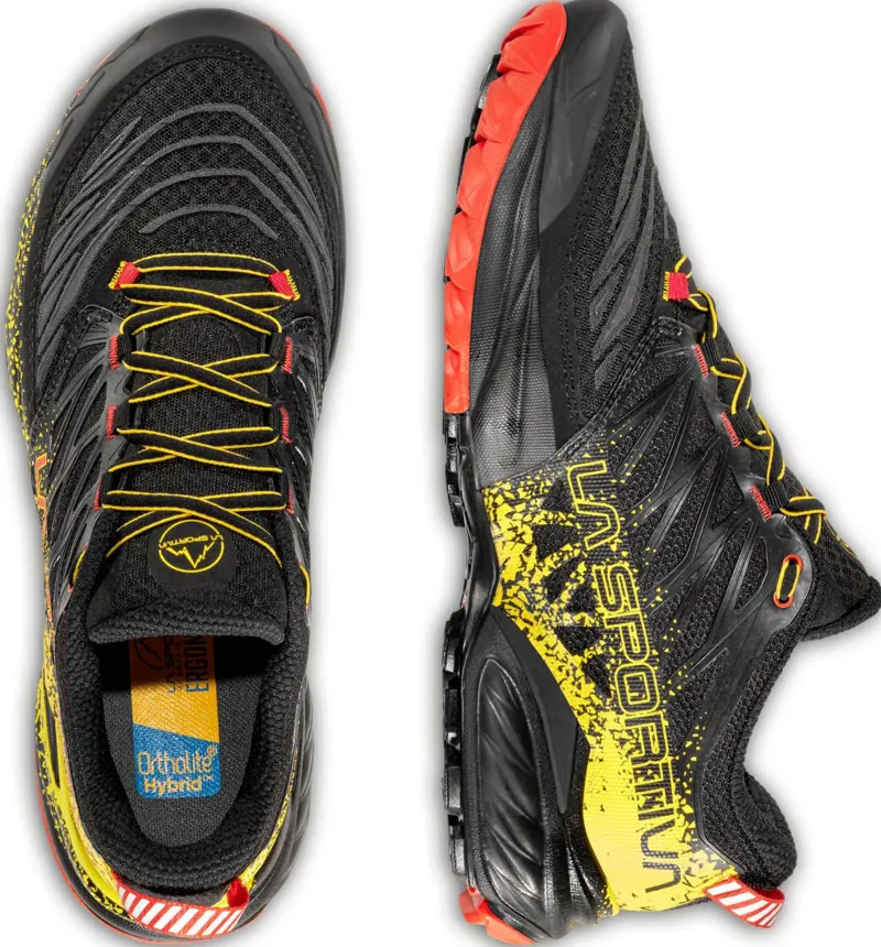 La Sportiva Hiking Shoes & Boots|Running Shoes-Mens Akasha II Running Shoe - Black-Yellow